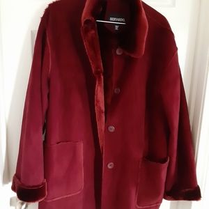 Bernardo Burgundy Faux Suede Jacket XL